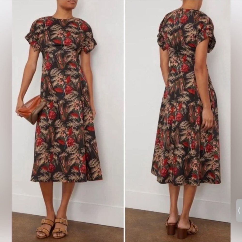 Ulla Johnson Devon Midi Dress Anthurium Sz 8